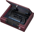 Gun Safes Biometric Gun Safe Portable Pistol Safes Electronic Lock Box Key Access with LED Light Silent Mode Bedside Gun Safe for Pistols, Gun Lock Box for Nightstand